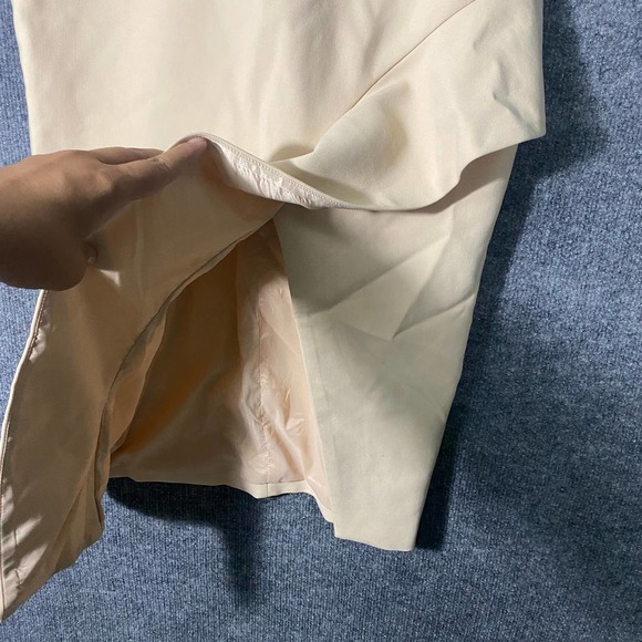 Cinq A Sept Midi Dress 8 Medium Beige Sand Sleeveless Piper Ruffle Asymmetrical - Picture 4 of 13